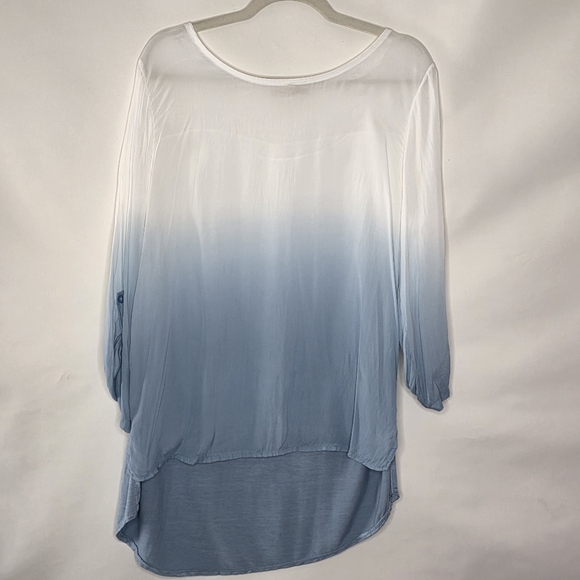 Prontomoda Giusy Silk Viscose Blend Top Size L Mixed Media Lightweight Tunic. - Picture 11 of 11